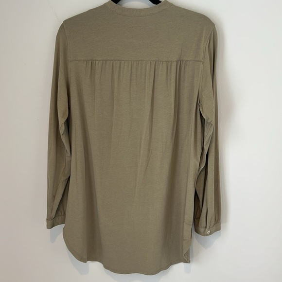 Lands End Womens Long Sleeve A-line Tunic Button‎ Up Top Sunwashed Olive Medium - Picture 12 of 16